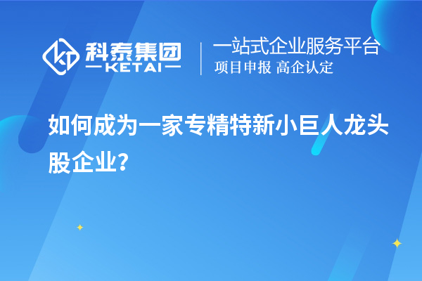 如何成為一家專(zhuān)精特新小巨人龍頭股企業(yè)？