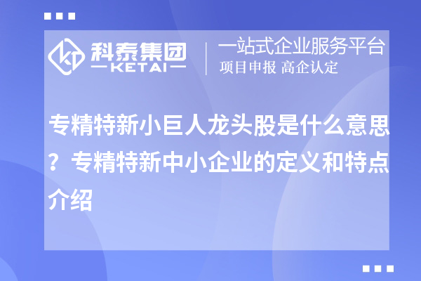 專精特新小巨人龍頭股是什么意思？<a href=http://www.xljuanlianmen.com/fuwu/zhuanjingtexin.html target=_blank class=infotextkey>專精特新中小企業(yè)</a>的定義和特點介紹