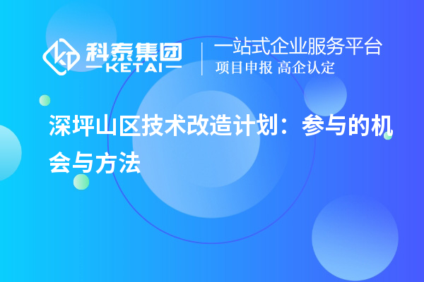 深坪山區(qū)技術(shù)改造計劃：參與的機會與方法