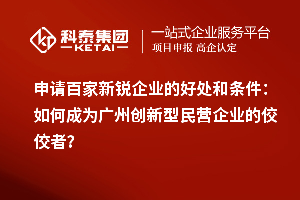 申請(qǐng)百家新銳企業(yè)的好處和條件：如何成為廣州創(chuàng)新型民營企業(yè)的佼佼者？