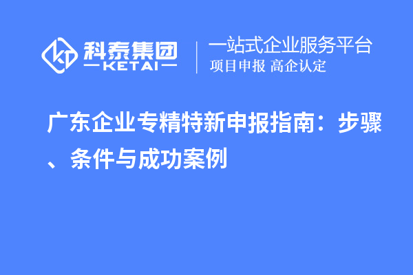 廣東企業(yè)專精特新申報(bào)指南：步驟、條件與成功案例