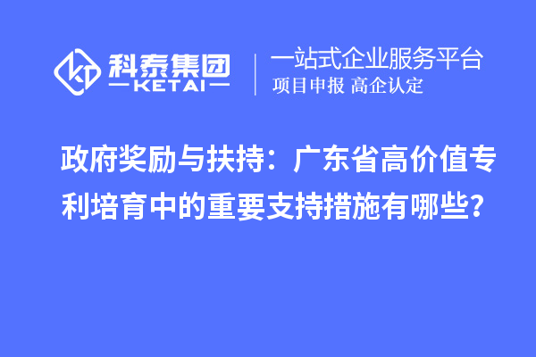 政府獎(jiǎng)勵(lì)與扶持：廣東省高價(jià)值專(zhuān)利培育中的重要支持措施有哪些？