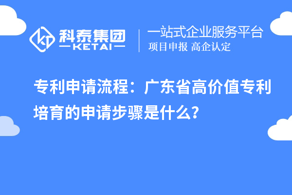 專利申請流程：廣東省高價值專利培育的申請步驟是什么？