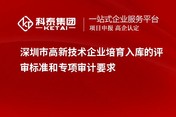 深圳市高新技術(shù)企業(yè)培育入庫的評審標(biāo)準(zhǔn)和專項審計要求