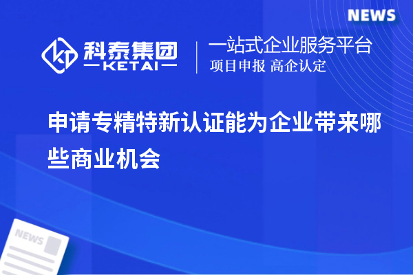 申請專精特新認(rèn)證能為企業(yè)帶來哪些商業(yè)機會