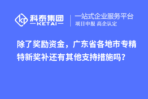 除了獎勵資金，廣東省各地市專精特新獎補還有其他支持措施嗎？