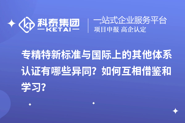 專精特新標準與國際上的其他體系認證有哪些異同？如何互相借鑒和學習？