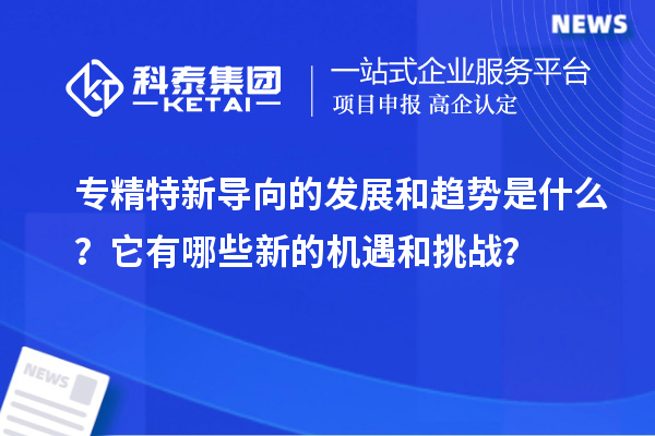 專精特新導(dǎo)向的發(fā)展和趨勢(shì)是什么？它有哪些新的機(jī)遇和挑戰(zhàn)？