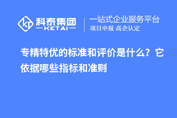 專精特優(yōu)的標(biāo)準(zhǔn)和評(píng)價(jià)是什么？它依據(jù)哪些指標(biāo)和準(zhǔn)則