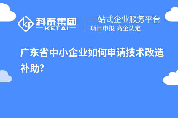 廣東省中小企業(yè)如何申請技術(shù)改造補(bǔ)助？