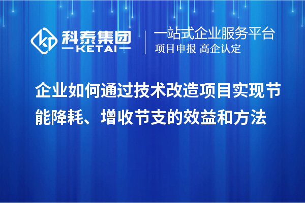 企業(yè)如何通過技術(shù)改造項(xiàng)目實(shí)現(xiàn)節(jié)能降耗、增收節(jié)支的效益和方法