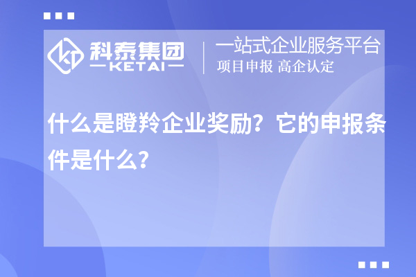 什么是瞪羚企業(yè)獎勵？它的申報條件是什么？