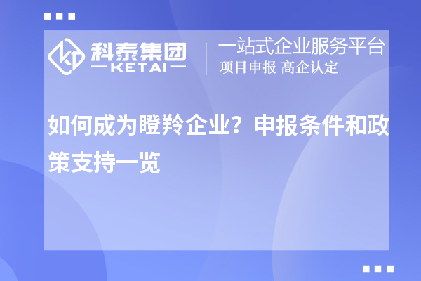 如何成為瞪羚企業(yè)？申報條件和政策支持一覽