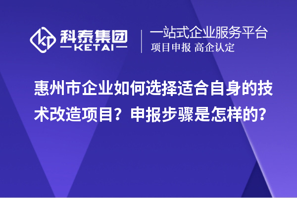 惠州市企業(yè)如何選擇適合自身的技術(shù)改造項目？申報步驟是怎樣的？