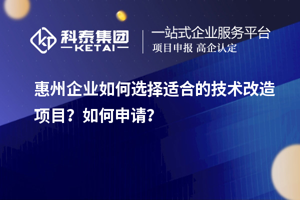 惠州企業(yè)如何選擇適合的技術(shù)改造項(xiàng)目？如何申請(qǐng)？