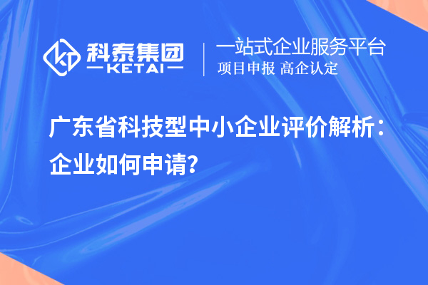 廣東省科技型中小企業(yè)評價解析：企業(yè)如何申請？