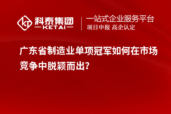 廣東省制造業(yè)單項(xiàng)冠軍如何在市場(chǎng)競(jìng)爭(zhēng)中脫穎而出？