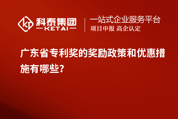廣東省專利獎的獎勵政策和優(yōu)惠措施有哪些？