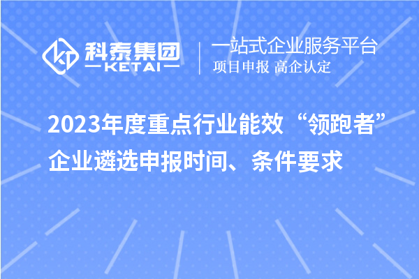 2023年度重點行業(yè)能效“領(lǐng)跑者”企業(yè)遴選申報時間、條件要求