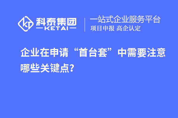 企業(yè)在申請“首臺套”中需要注意哪些關(guān)鍵點(diǎn)？