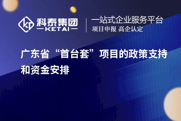 廣東省“首臺套”項(xiàng)目的政策支持和資金安排