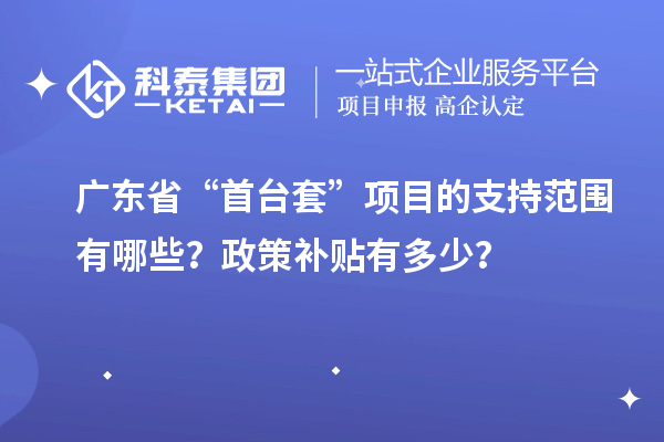 廣東省“首臺套”項目的支持范圍有哪些？政策補貼有多少？