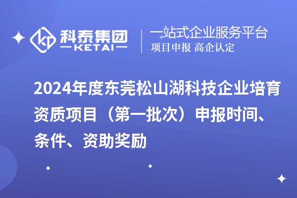 2024年度東莞松山湖科技企業(yè)培育資質(zhì)項目（第一批次）申報時間、條件、資助獎勵