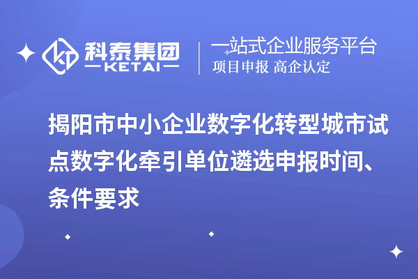 揭陽市中小企業(yè)數(shù)字化轉(zhuǎn)型城市試點數(shù)字化牽引單位遴選申報時間、條件要求