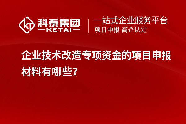 企業(yè)技術(shù)改造專(zhuān)項(xiàng)資金的項(xiàng)目申報(bào)材料有哪些？