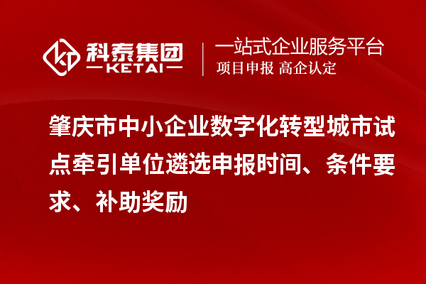 肇慶市中小企業(yè)數(shù)字化轉(zhuǎn)型城市試點(diǎn)牽引單位遴選申報(bào)時(shí)間、條件要求、補(bǔ)助獎(jiǎng)勵(lì)
