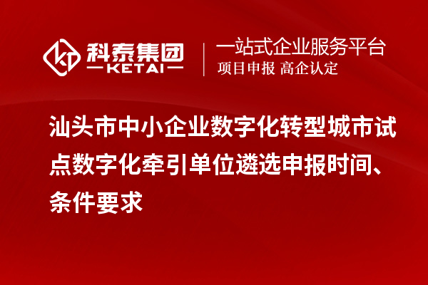 汕頭市中小企業(yè)數(shù)字化轉(zhuǎn)型城市試點(diǎn)數(shù)字化牽引單位遴選申報(bào)時(shí)間、條件要求