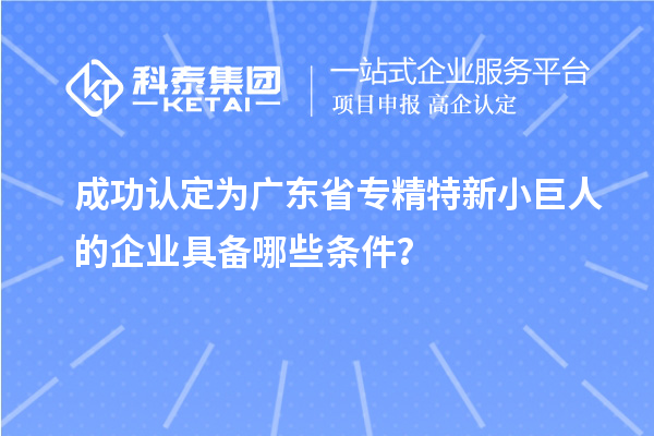 成功認(rèn)定為廣東省專精特新小巨人的企業(yè)具備哪些條件？