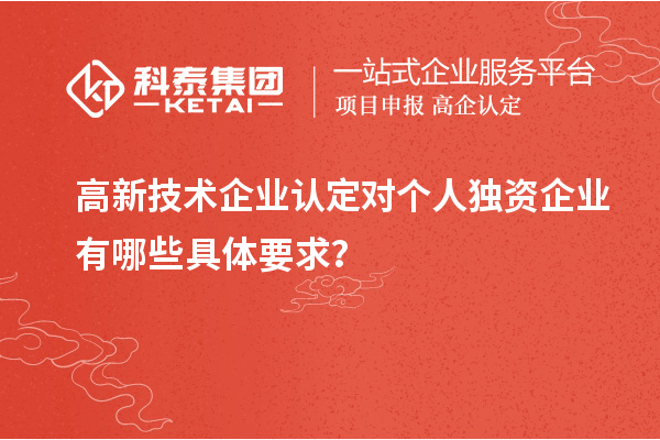 高新技術(shù)企業(yè)認(rèn)定對個人獨資企業(yè)有哪些具體要求？