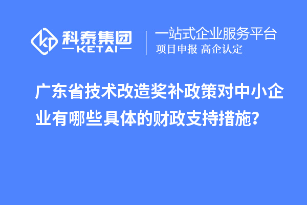 廣東省技術改造獎補政策對中小企業(yè)有哪些具體的財政支持措施？