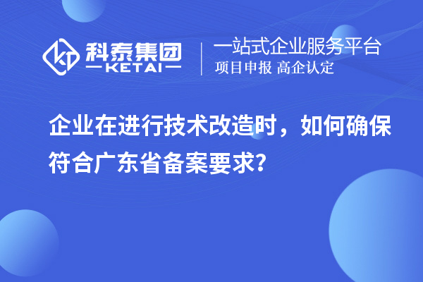 企業(yè)在進行技術改造時，如何確保符合廣東省備案要求？