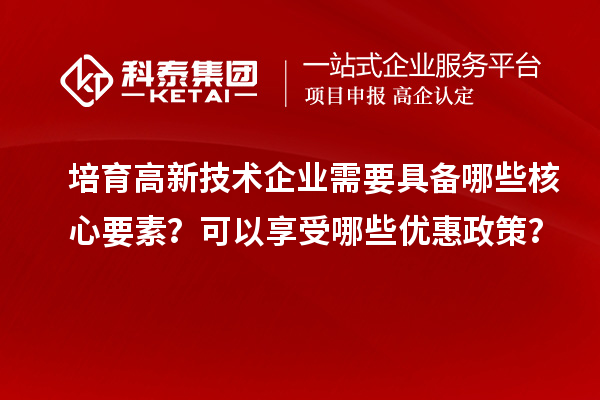 培育高新技術(shù)企業(yè)需要具備哪些核心要素？可以享受哪些優(yōu)惠政策？