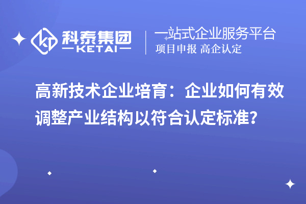 高新技術(shù)企業(yè)培育：企業(yè)如何有效調(diào)整產(chǎn)業(yè)結(jié)構(gòu)以符合認(rèn)定標(biāo)準(zhǔn)？