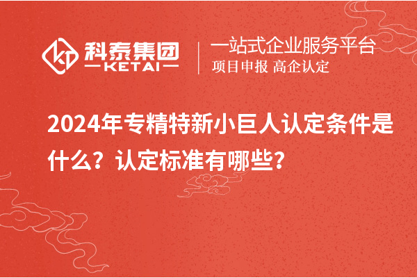 2024年專精特新小巨人認(rèn)定條件是什么？認(rèn)定標(biāo)準(zhǔn)有哪些？