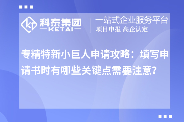專精特新小巨人申請攻略：填寫申請書時有哪些關鍵點需要注意？