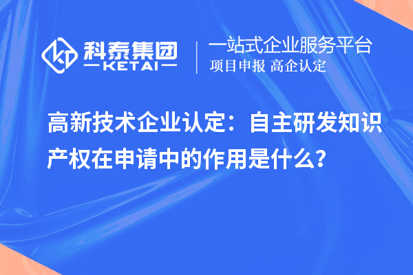 高新技術(shù)企業(yè)認(rèn)定：自主研發(fā)知識(shí)產(chǎn)權(quán)在申請(qǐng)中的作用是什么？