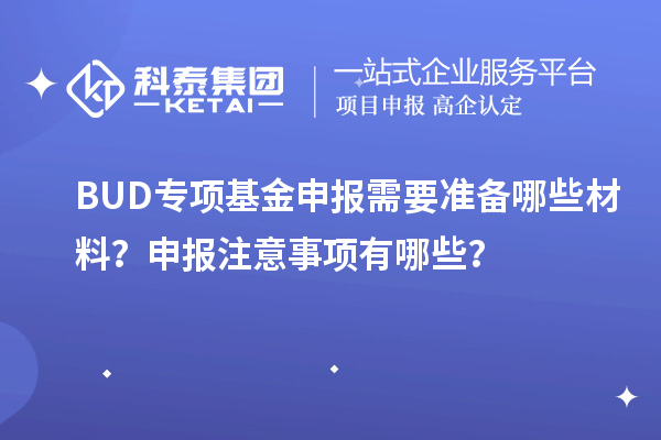 BUD專項(xiàng)基金申報(bào)需要準(zhǔn)備哪些材料？申報(bào)注意事項(xiàng)有哪些？
