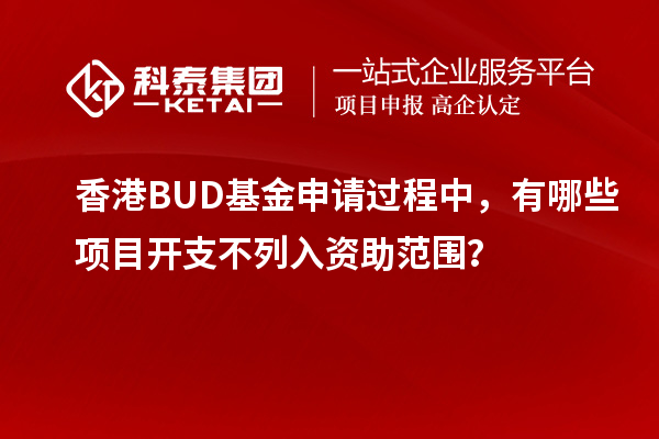 香港BUD基金申請(qǐng)過程中，有哪些項(xiàng)目開支不列入資助范圍？