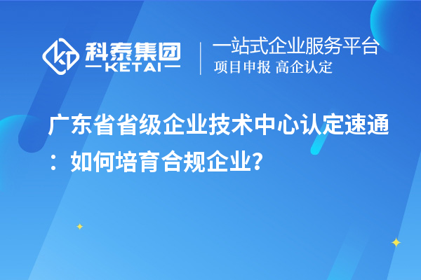 廣東省省級企業(yè)技術(shù)中心認(rèn)定速通：如何培育合規(guī)企業(yè)？