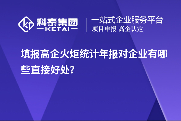  填報高企火炬統(tǒng)計年報對企業(yè)有哪些直接好處？