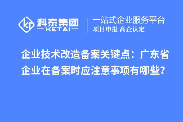 企業(yè)技術(shù)改造備案關(guān)鍵點(diǎn)：廣東省企業(yè)在備案時(shí)應(yīng)注意事項(xiàng)有哪些？