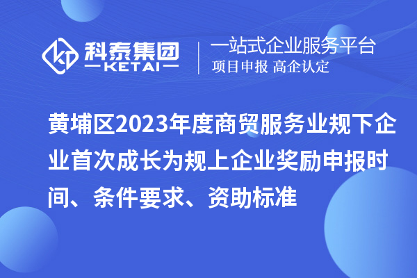 黃埔區(qū)2023年度商貿(mào)服務業(yè)規(guī)下企業(yè)首次成長為規(guī)上企業(yè)獎勵申報時間、條件要求、資助標準