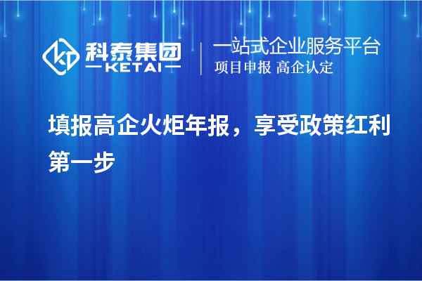 填報高企火炬年報，享受政策紅利第一步
