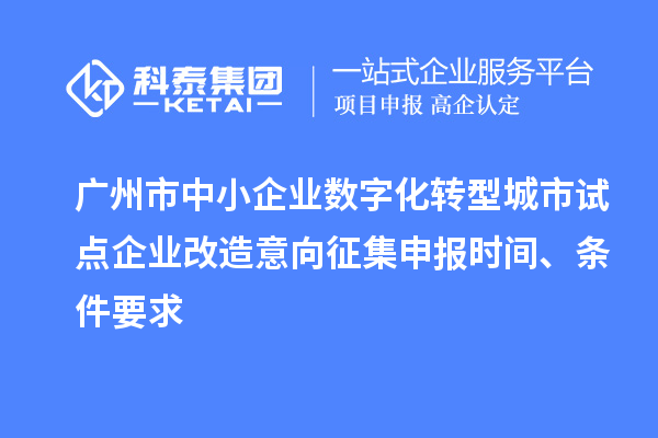 廣州市中小企業(yè)數(shù)字化轉(zhuǎn)型城市試點企業(yè)改造意向征集申報時間、條件要求
