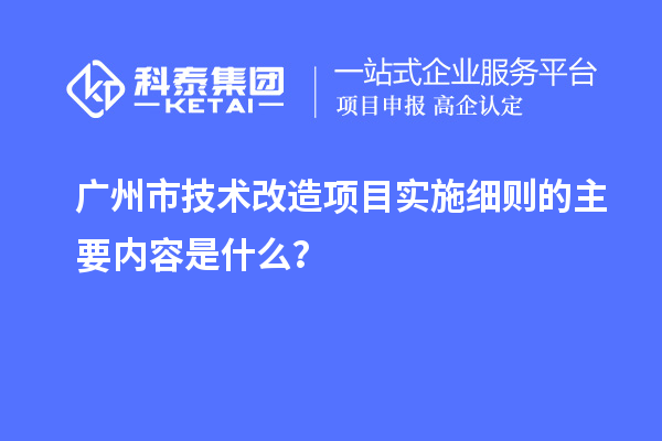 廣州市技術(shù)改造項目實施細(xì)則的主要內(nèi)容是什么？