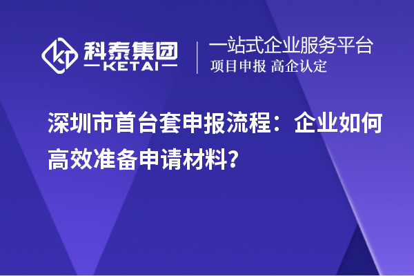 深圳市首臺套申報流程：企業(yè)如何高效準備申請材料？